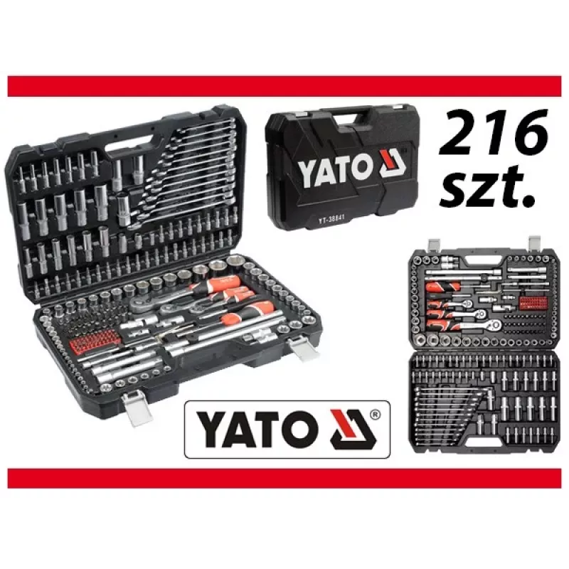 YATO YT-38841 1/4 inch, 3/8 inch, 1/2 inch hylsysarja