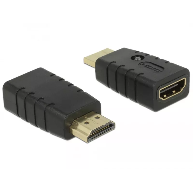 Sovitin HDMI (uros) > HDMI (naaras), EDID-emulaattori (musta)