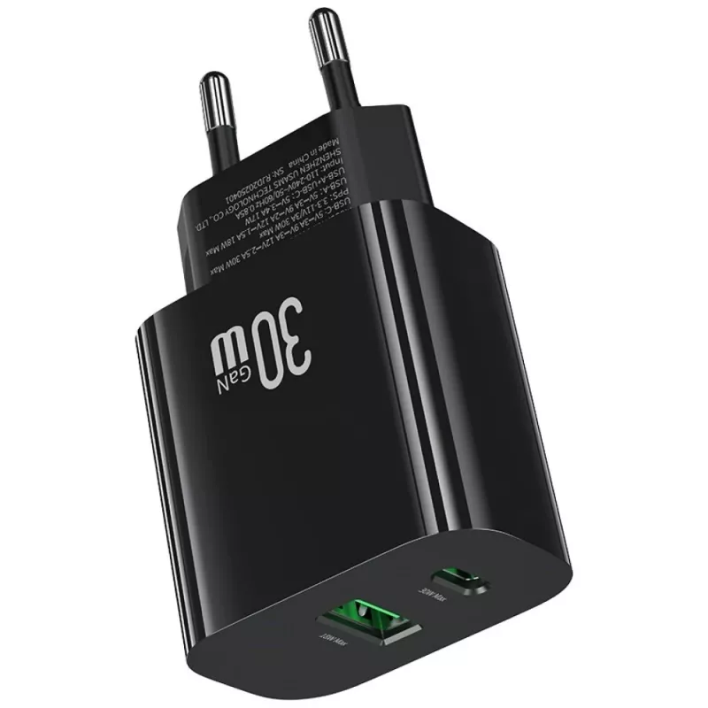 USAMS-laturi USA001631 30W 1x USB-C ja 1x USB-A pikalataus