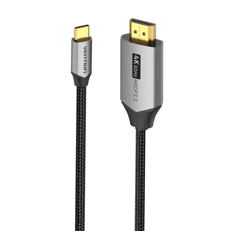 Vention USB-C - HDMI -kaapeli CRBBH – 2 m, 4K@60Hz, musta, USB-C - HDMI