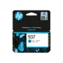HP 937 cyan alkuperäinen mustepatruuna, cyan, 1 kpl, 800 sivua