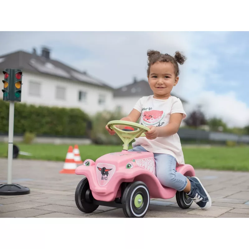 Bobby-Car-Classic Flower, potkupyörä pinkki/vaaleanvihreä