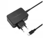 QOLTEC 51024 matkalaturi – yleislaturi AC-sisäkäyttöön, 65 W PD, 20 V/3,25 A, 1,2 m kaapeli, musta