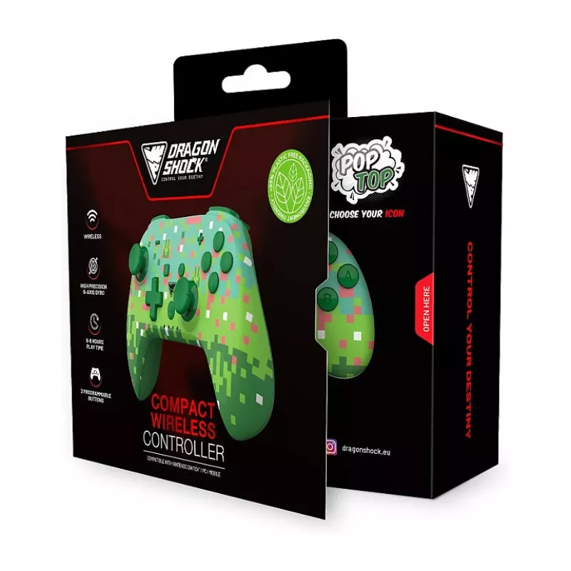 Dragonshock Controller Poptop langaton kuutiot vihreä Switch