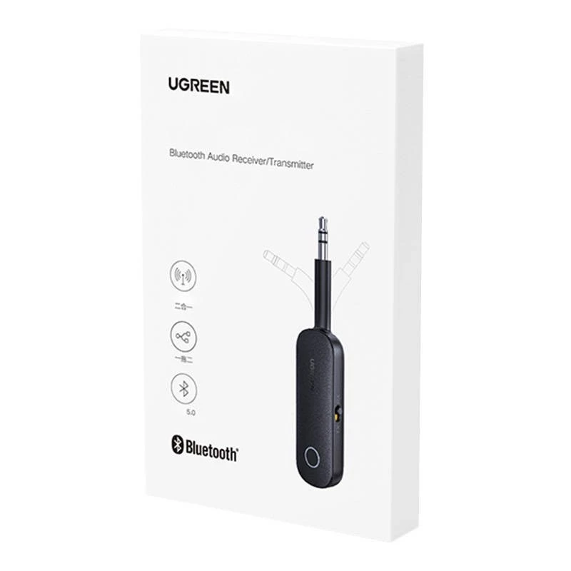 Bluetooth-vastaanotin/lähetin UGREEN CM403 – 3,5 mm liitäntä, Bluetooth 5.0, 145 mAh akku, musta