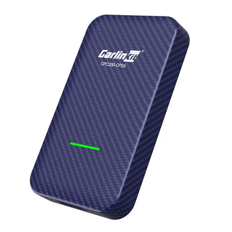 Carlinkit 4.0 CPC200-CP2A langaton sovitin Apple CarPlay- ja Android Auto -järjestelmille, Wi-Fi 5150-5250/5725-5850 MHz, Bluetooth 5.2, USB-C, sininen