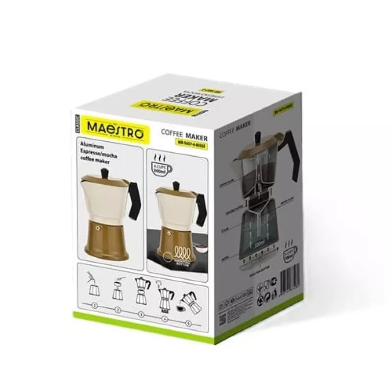 Maestro MR-1657-6-BEIGE espressokeitin alumiini 6 kuppia