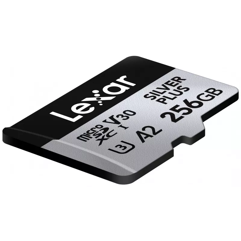 Muistikortti microSD 256GB C10 A2 U3 V30 205/150MB/s Silver Plus