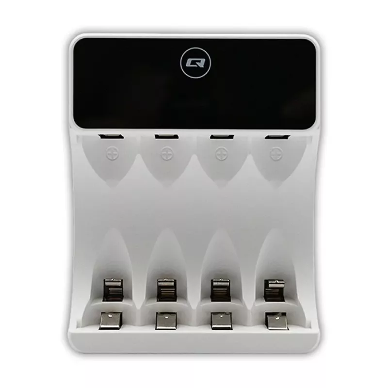 QOLTEC akkulaturi 50848 NiMH AAA (R03)- ja AA (R6) -kennoille LCD-näytöllä