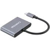 USB-C 3-in-1-keskitin CANYON DS-3 tummanharmaa – USB-C USB-A + HDMI + PD-läpivienti