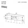 TV-taso Cama LUCCA 3D 165×40×59 cm, valkoinen, lastulevypinta