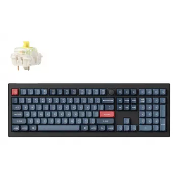 Näppäimistö Keychron V6 Max Full-size (100%) RF-langaton + Bluetooth mekaaninen RGB musta/harmaa