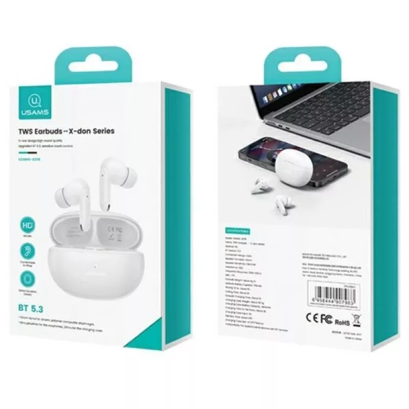 Usams kuulokkeet Bluetooth 5.3 TWS X-Don sarja Dual Mic ENC langattomat