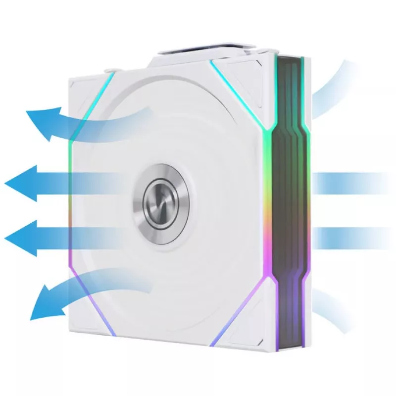 Lian Li UNI FAN TL Wireless 12RTL1W1W koteloventtiilaattori, ARGB, PWM, Reverse Blade, 120 mm, valkoinen