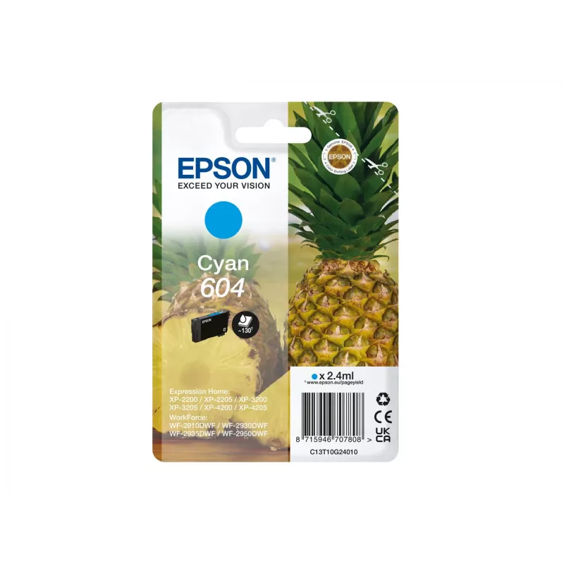 Epson 604 mustepatruuna 1 kpl alkuperäinen vakiokapasiteetti syaani