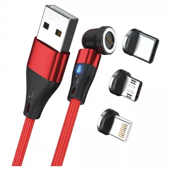 USB-kaapeli RealPower MagneticCharge3 1 m USB A punainen