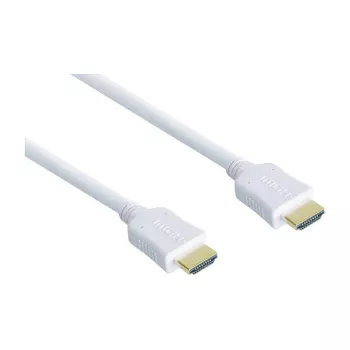 High-Speed-HDMI®-kaapeli Ethernetillä, kullatut liittimet, liitin A - liitin A, valkoinen, 0,5 m, Good Connections®