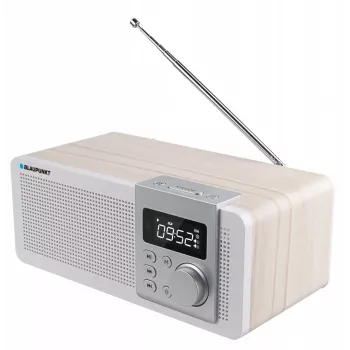 Kannettava radio BLAUPUNKT PP14BT Bluetoothilla, MP3, MicroSD, USB ja herätyskello — 6 W, paristo/verkkovirta, 230×118×90 mm