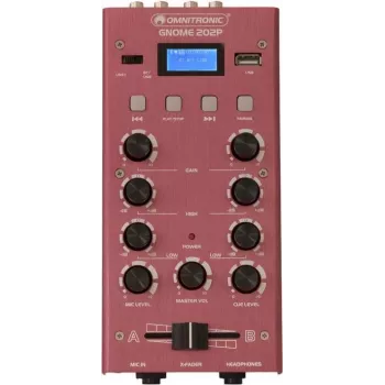 Minimikseri Omnitronic GNOME-202P, kompakti 2-kanavainen mikseri 3-kaistaisella EQ:lla