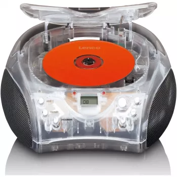 Kannettava radio ja CD-soitin Lenco SCD-24TR — FM, 4W lähtöteho, LCD, teleskooppiantenni, verkko-/paristokäyttö, 6×C-paristoa