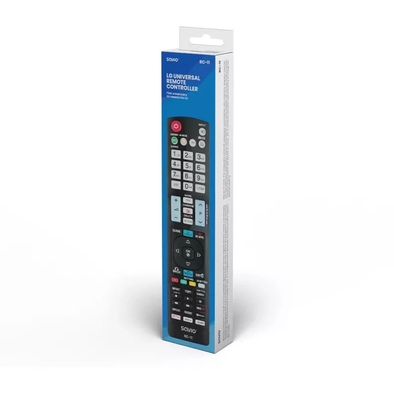 SAVIO RC-11 infrapunakaukosäädin LG TV:lle, musta, kantama 10 m, tukee 1 laitetta