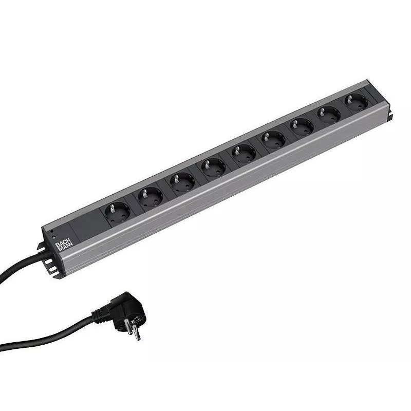 Bachmann 300.001 jatkojohto 2 m 9 AC-pistorasiaa, sisäkäyttöön, musta, harmaa