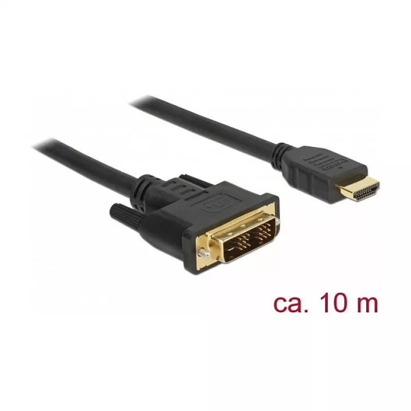 Videokaapeliadapteri DeLOCK 85587 10 m HDMI Type-A DVI-D musta