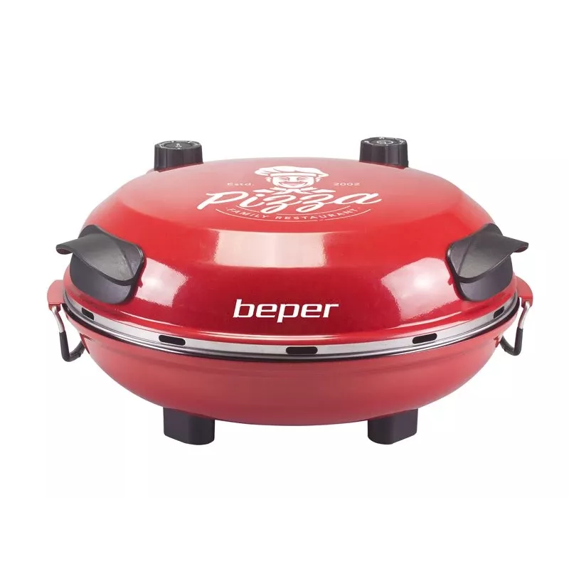 Beper P101CUD300 Party Line pizzauuni, 1200 W, 400°C, 31 cm tulenkestävä kivi, punainen