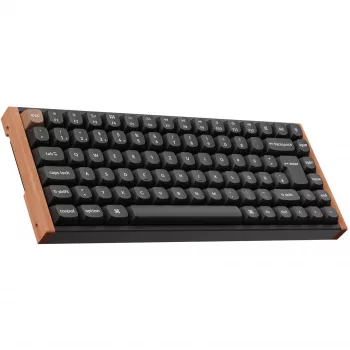 Keychron K2 HE (musta/puu, DE-asettelu, Gateron Double-Rail Magnetic Nebula, alumiinirunko)