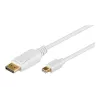 Wentronic Goobay DisplayPort - mini DisplayPort -adapterikaapeli 1.2, valkoinen, 2 m - Mini DisplayPort -uros > DisplayPort-uros (52859)