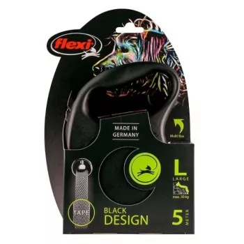 Flexi Black Design L 5 m koiranhihna rullamekanismilla