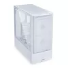 Midi Tower -PC-kotelo Lian Li LANCOOL 207 — valkoinen, läpinäkyvä paneeli, tukee ATX/MicroATX/MiniITX, ei virtalähdettä