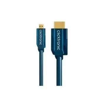 Micro-HDMI+-sovitinkaapeli Ethernet (HDMI A/HDMI Micro D) – 5,0 m suurnopeussovitin HDMI:stä Micro-HDMI:hin