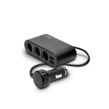 Auto-USB-laturi SAVIO SA-024 — universaali laturi mobiililaitteille, tulo 12–24 V, lähtö 5 V, musta, savukkeensytytin