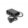 Auto-USB-laturi SAVIO SA-024 — universaali laturi mobiililaitteille, tulo 12–24 V, lähtö 5 V, musta, savukkeensytytin