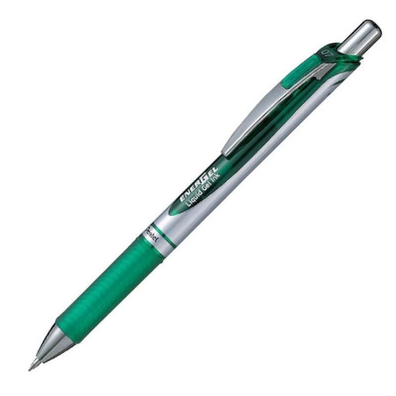 Sisäänvedettävä geelikynä Pentel EnerGel Xm vihreä