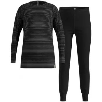 Odlo Set long ACTIVE WARM ECO SET lasten alusvaatesetti, koko 140 cm, musta ja harmaa