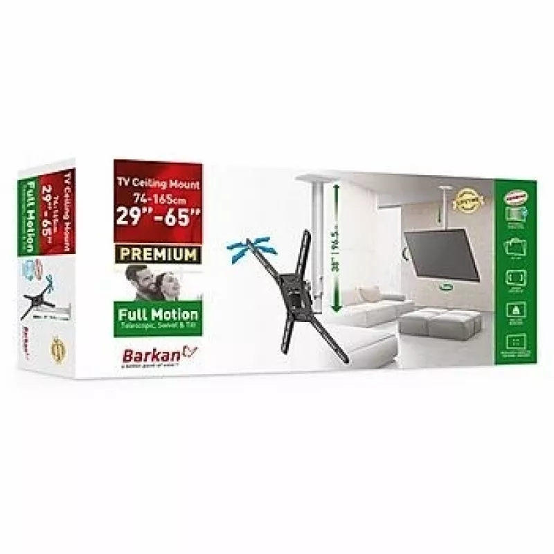 Barkan 3500 television kattokiinnike, täysin liikuteltava, 13-65", 40 kg, valkoinen