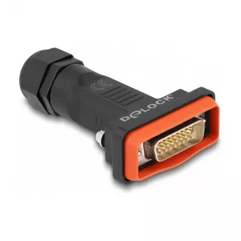 DeLOCK D-Sub HD 26-napainen pistoke kotelolla IP67 vedenpitävä