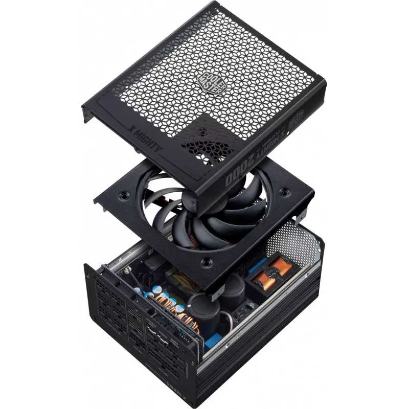 Virtalähde Cooler Master X Mighty Platinum 2000W 230V, ATX 24-pin, 80 PLUS Platinum, musta, 12 cm tuuletin
