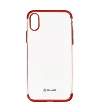 Tellur-kuori iPhone X punainen läpinäkyvä