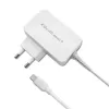 Qoltec 51039 65 W USB-C PD -virtalähde, 5–20,3 V, 2–3,25 A, sisäänrakennettu USB-C-kaapeli, valkoinen