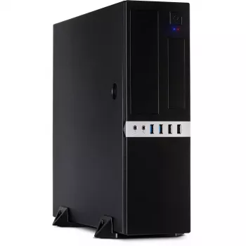 Inter-Tech IT-503 - SFF - Mini-ATX - ei virtalähdettä (TFX12V) - mattamusta - USB/audio (88881270)