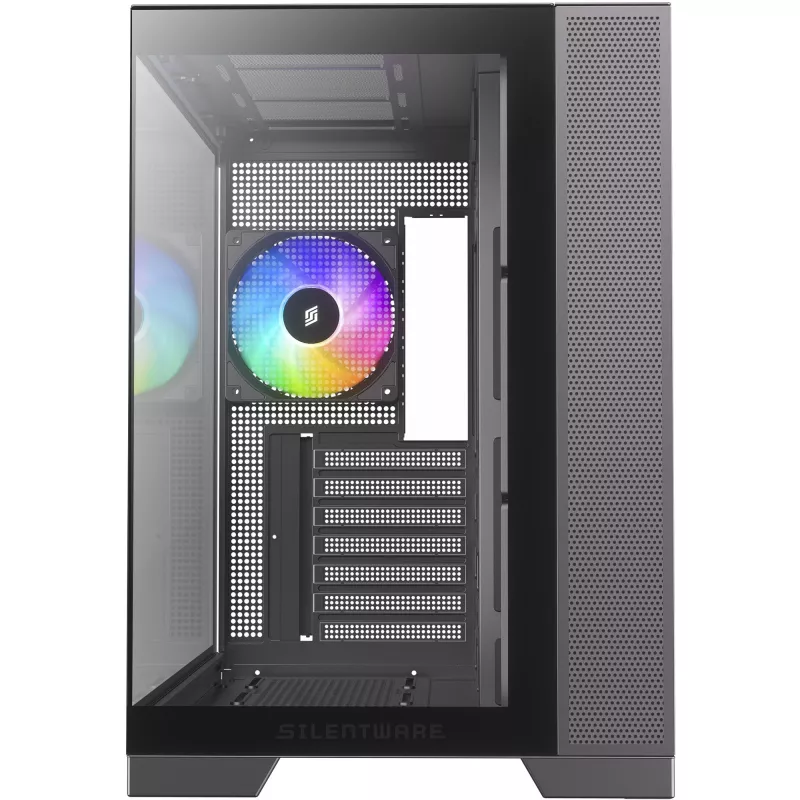 Silentware View A-RGB musta PC-kotelo VIEWmusta — Mid Tower -kotelo A-RGB-valaistuksella