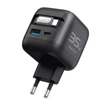 GaN-matkalaturi Havit UC250 A-EU 20V 1xUSB-C 0,7m musta