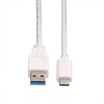 VALUE - USB-kaapeli - USB 3.0 (uros) - USB Type-C (uros) - 5 V - 900 mA - 50 cm - valkoinen (11.99.9010)