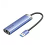 Vention TGFSB 5-in-1 USB 3.0 -keskitin, 3x USB 3.0, Gigabit RJ45, USB-C, 5 Gbps, 0,15 m, sininen