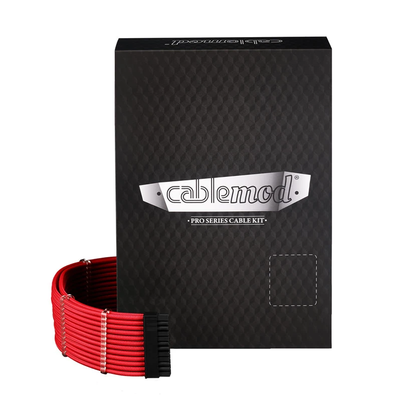 Modulaarinen sukkaamaton 12VHPWR-kaapelisarja CableMod RT-Series Pro ModMesh StealthSense Red – CM-PRTS-16X2KIT-NKR-R