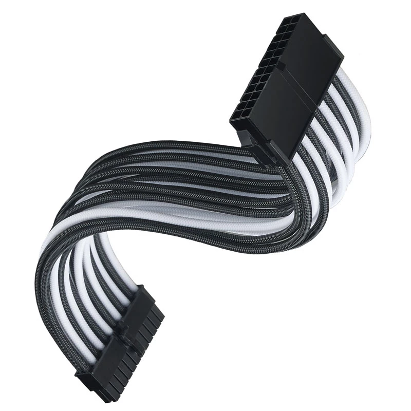 ATX-jatkokaapeli SILVERSTONE SST-PP07E-MBBW 30 cm musta/valkoinen