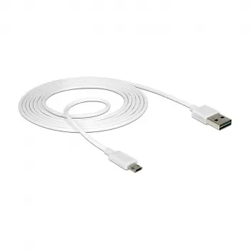 USB-kaapeli DeLOCK 84808 USB 2.0 2 m USB A Micro-USB B valkoinen